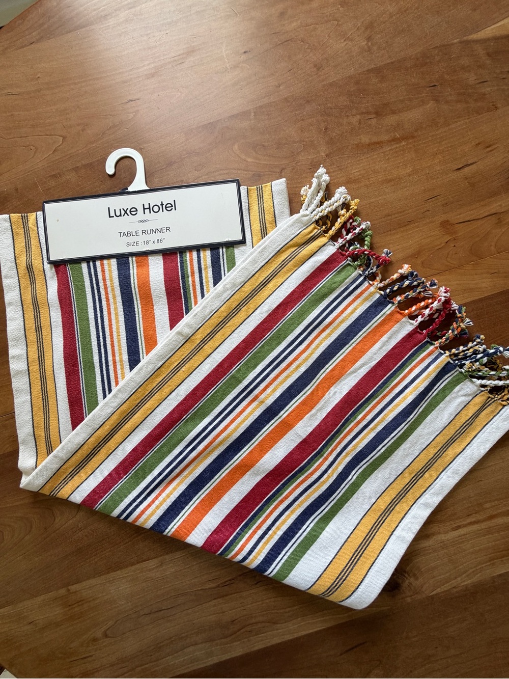100% Cotton Table Runner with Tassels